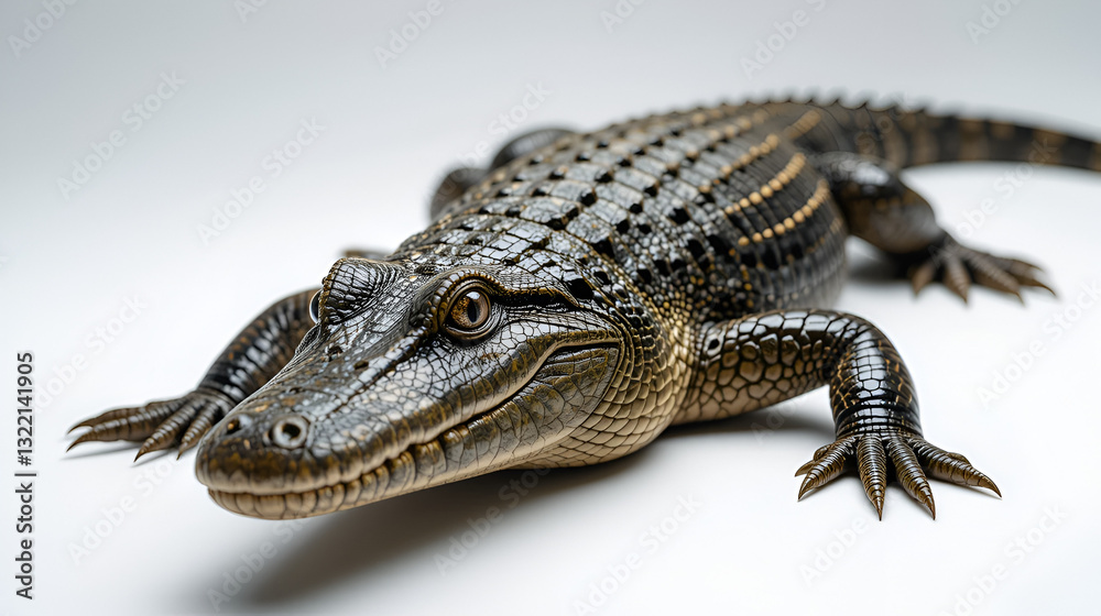 Fototapeta premium caiman close-up, isolated on white