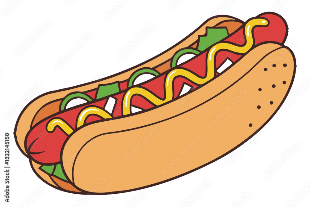 Vibrant Hot Dog Vector Clip Art Vibrant Hot Dog Vector Clip Art