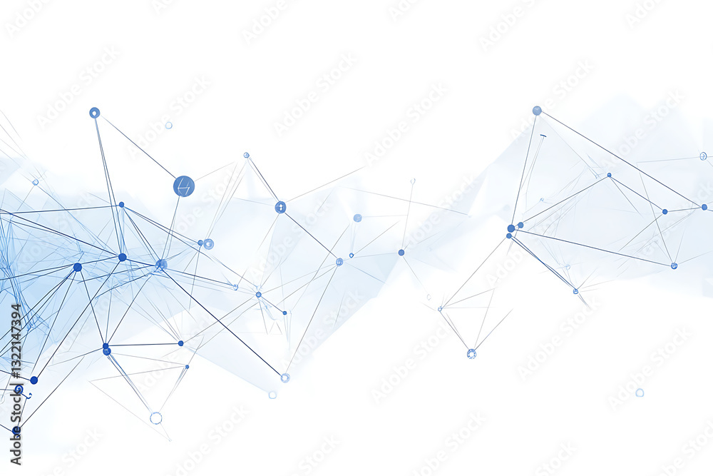 Abstract digital background banner with a sleek design showcasing interconnected data lines in blue and white hues Abstract digital background banner with a sleek design showcasing interconnected data lines in blue and white hues