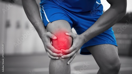 Athlete Suffering from Knee Pain: Injury, Treatment, and Recovery photo