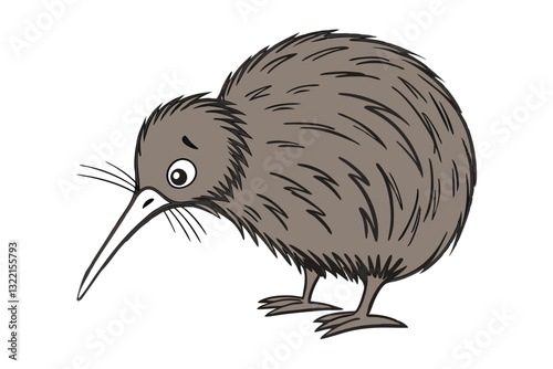 Vector Art of Kiwi Bird. Elegant and Detailed Design