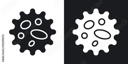 White blood cell icons in solid black and white collection