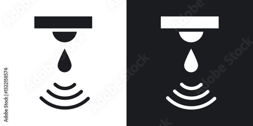 Water sensor icons in solid black and white collection