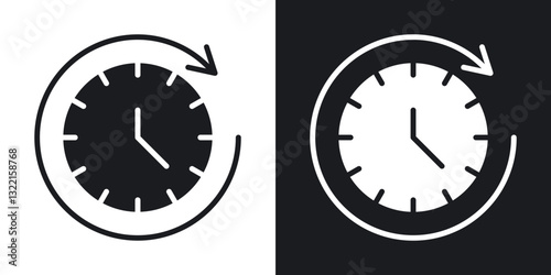 Wait time icons in solid black and white collection