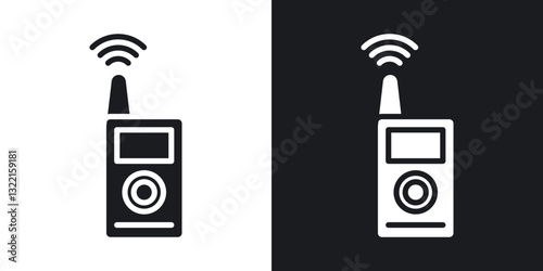 Transmitter icons in solid black and white collection