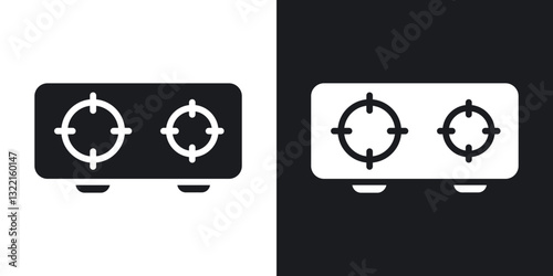 Stove icons in solid black and white collection