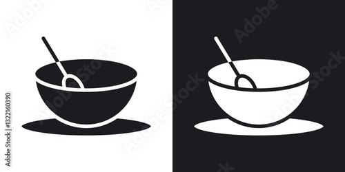 Sour soup icons in solid black and white collection