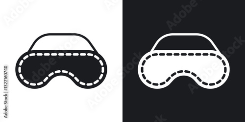 Sleeping mask icons in solid black and white collection