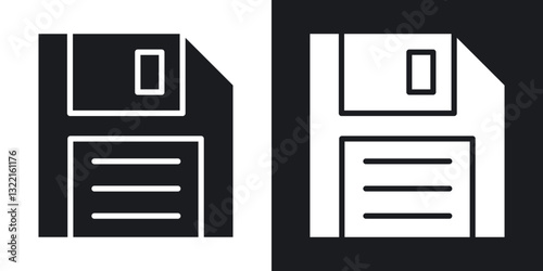Save file icons in solid black and white collection
