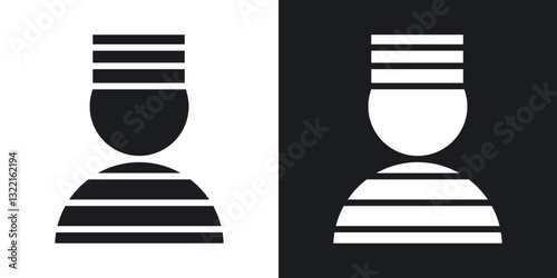 Prisoner icons in solid black and white collection