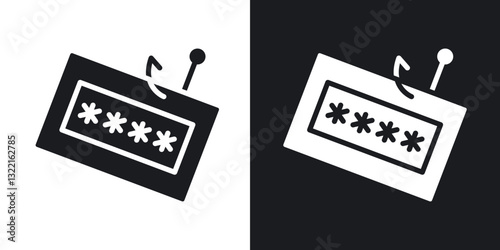Password phishing icons in solid black and white collection