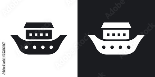 Noah Ark icons in solid black and white collection