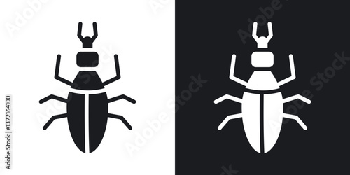 Louse icons in solid black and white collection