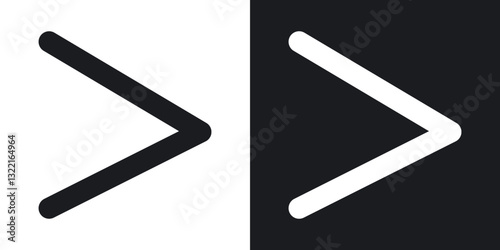 Is greater than icons in solid black and white collection