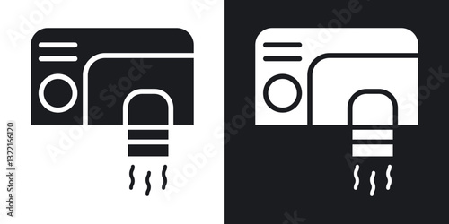 Hand dryer icons in solid black and white collection