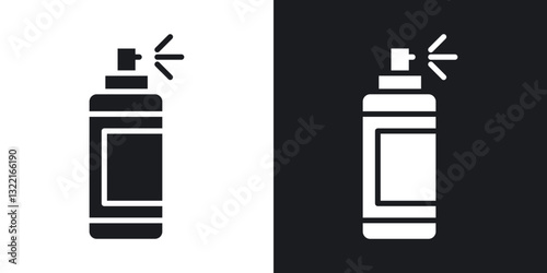 Hair spray icons in solid black and white collection