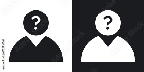Guess who icons in solid black and white collection