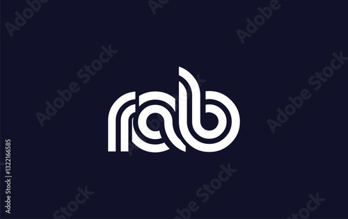 RAB Creative Unique Modern Letter Logo Design. Stylized logo featuring a unique letter design, presenting abstract minimalist aesthetics and modern appeal.