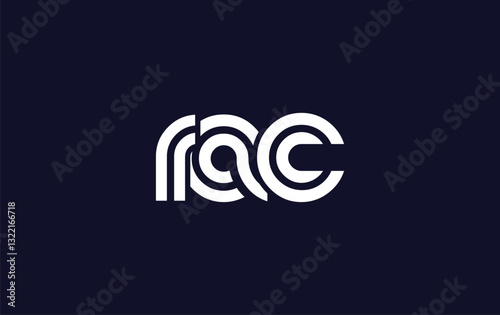 RAC Creative Unique Modern Letter Logo Design. Stylized logo featuring a unique letter design, presenting abstract minimalist aesthetics and modern appeal. photo