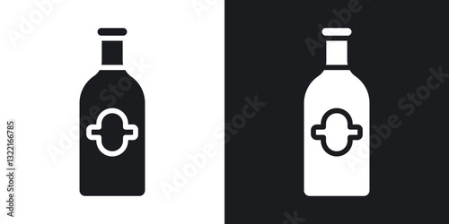 Gin icons in solid black and white collection