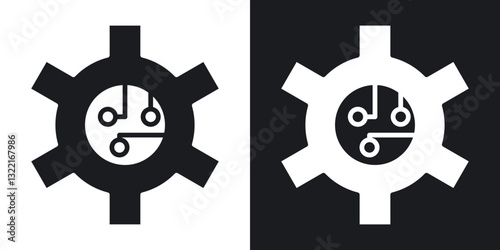 Etl icons in solid black and white collection
