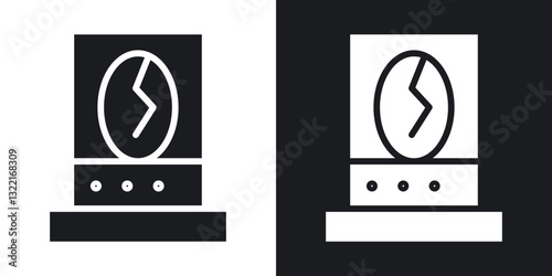 Egg incubator icons in solid black and white collection