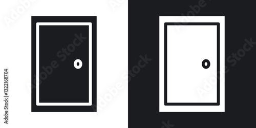 Door icons in solid black and white collection