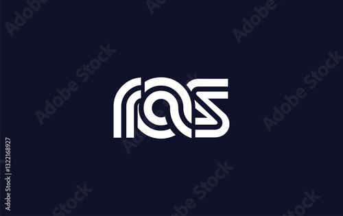 RAS Creative Unique Modern Letter Logo Design. Stylized logo featuring a unique letter design, presenting abstract minimalist aesthetics and modern appeal.