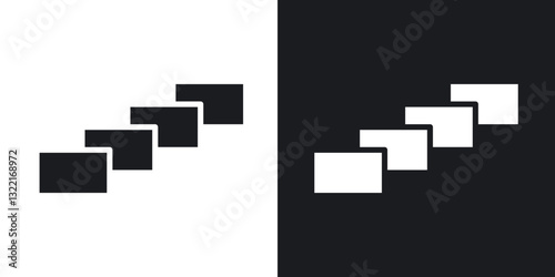 Depth perception icons in solid black and white collection