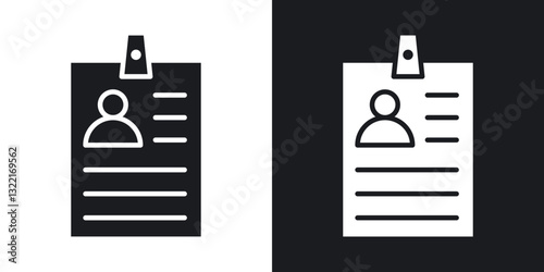 Credential icons in solid black and white collection