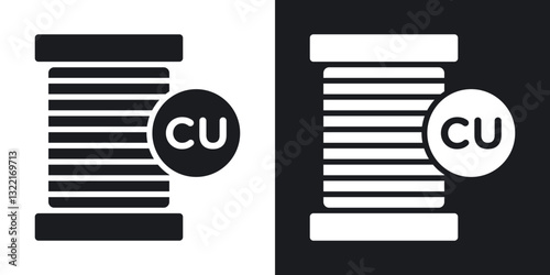 Copper icons in solid black and white collection