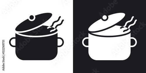 Cooking icons in solid black and white collection