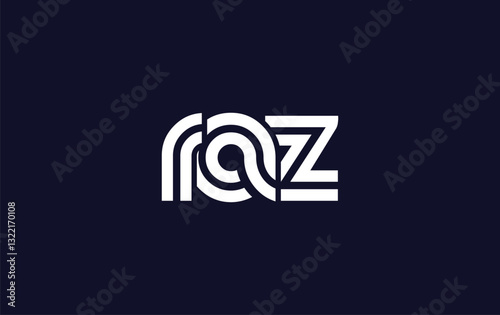RAZ Creative Unique Modern Letter Logo Design. Stylized logo featuring a unique letter design, presenting abstract minimalist aesthetics and modern appeal.