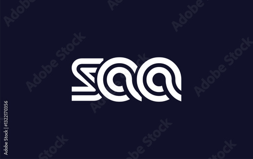 SAA Creative Unique Modern Letter Logo Design. Stylized logo featuring a unique letter design, presenting abstract minimalist aesthetics and modern appeal.