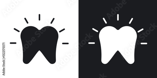 Clean teeth icons in solid black and white collection