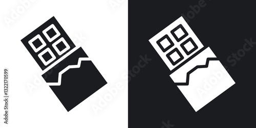 Chocolate icons in solid black and white collection