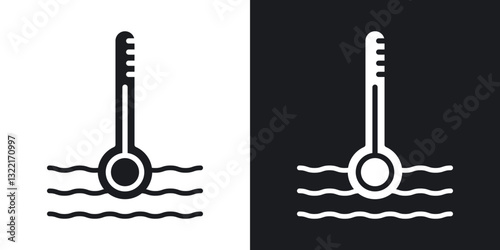 Car temperature icons in solid black and white collection