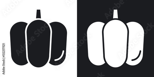 Capsicum icons in solid black and white collection