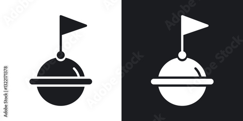 Buoy icons in solid black and white collection