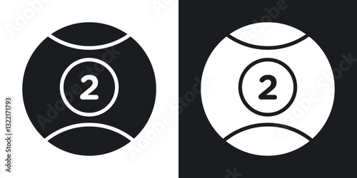 Billiard ball icons in solid black and white collection