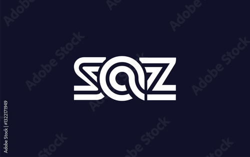 SAZ Creative Unique Modern Letter Logo Design. Stylized logo featuring a unique letter design, presenting abstract minimalist aesthetics and modern appeal.