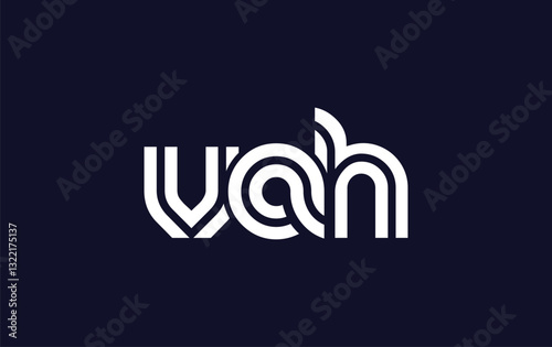 VAH Creative Unique Modern Letter Logo Design. Stylized logo featuring a unique letter design, presenting abstract minimalist aesthetics and modern appeal. photo