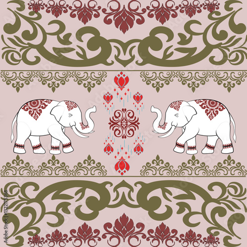 seamless pattern with elephants