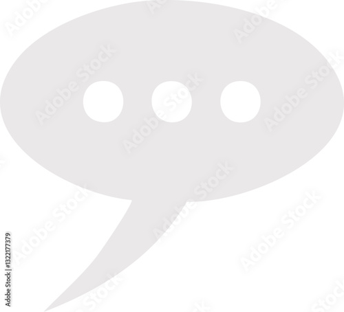 A minimalistic speech bubble icon with three dots inside, symbolizing typing or an ongoing conversation. The design is simple and modern, often used in digital communication, chat interfaces, and mess