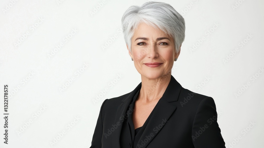 Smiling confident middle aged business woman standing isolated on white background. Old senior businesswoman, 60s grey haired lady professional female manager, leader looking at camera, copy space. Smiling confident middle aged business woman standing isolated on white background. Old senior businesswoman, 60s grey haired lady professional female manager, leader looking at camera, copy space.