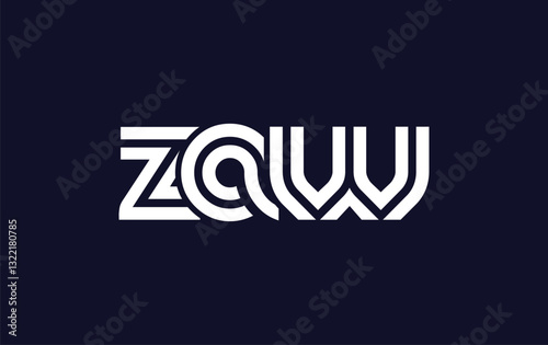 ZAW Creative Unique Modern Letter Logo Design. Stylized logo featuring a unique letter design, presenting abstract minimalist aesthetics and modern appeal.