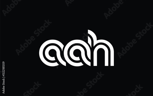 AAH Creative Unique Modern Letter Logo Design. Stylized logo featuring a unique letter design, presenting abstract minimalist aesthetics and modern appeal.