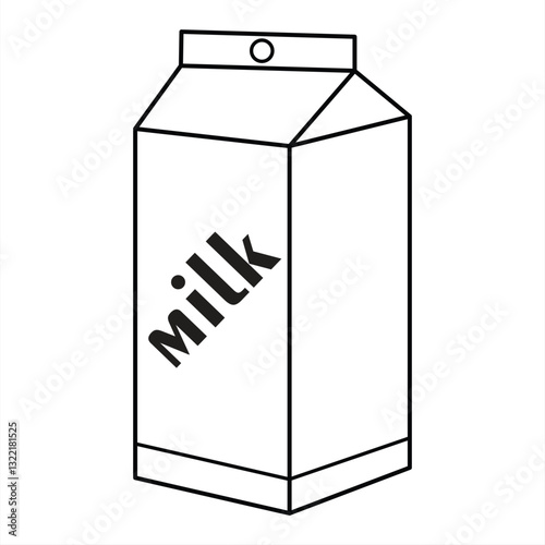 big milk carton icon for food apps and websites. vector illustration