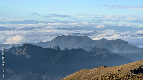 Fotografie Mountainous landscape of a moorland