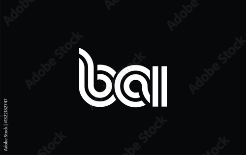 BAI Creative Unique Modern Letter Logo Design. Stylized logo featuring a unique letter design, presenting abstract minimalist aesthetics and modern appeal.